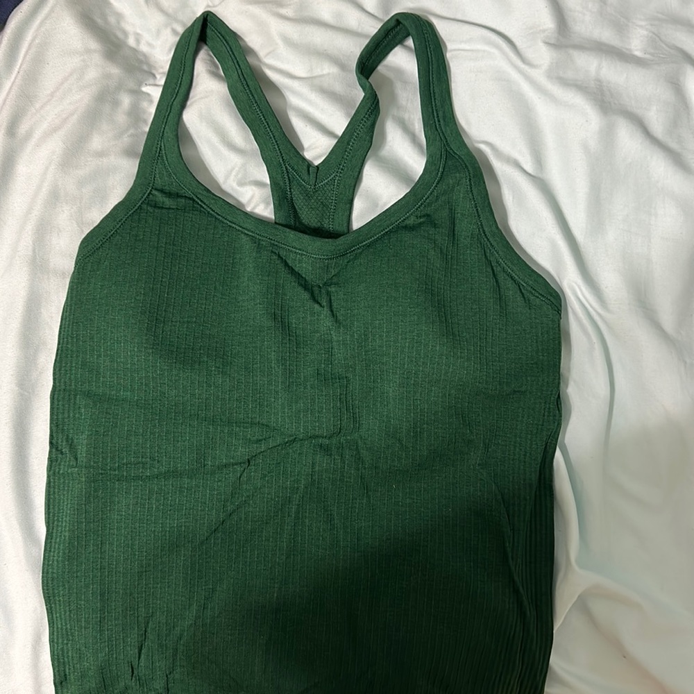 EUC lululemon ebb to street tank green